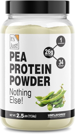 [BRSROAYTOQPAGEYU] Es ist Just! - 100% Pea Protein, Vegan Plant Based, Grown in Kanada, Premium-Qualität, glatte Textur, Glutenfrei, Keto Friendly (2.5 Pfund, Unflavored)