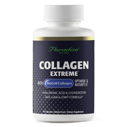 [BRSWIHYIBYOBACDO] Paradise Herbs Collagen Extreme with Biocell Collagen, Hyaluronic Acid, and Nature's C, for Healthy Hair, Skin, and Joints, 60 Capsules