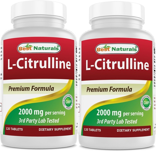 [BRSROZAQCIFQEDTP] Best Naturals L-Citrulline 2000mg/Serving - Non-GMO - Gluten Free - 120 Tablets (120 Count (Pack of 2))