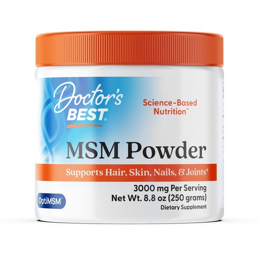 [BRSWIYQLA56RAED4] Doctor's Best MSM Powder Supplement for Men & Women - Supports Hair, Skin, Nails, Joint Health, & Mobility, Delivers Beneficial Sulfur with OptiMSM, Gluten Free, Soy Free, Non GMO, Vegan - 8.8 oz