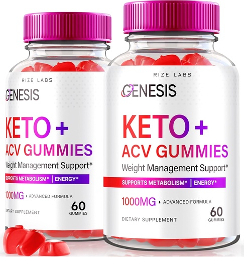 [BRSROEAHABYWYCI6] Rize labáky - Genesis Keto Keto+ACV Gummy, doplnok pre pokročilé chudnutie, všetky prírodné Extreme 2000mg Gummies (120 Gummies)