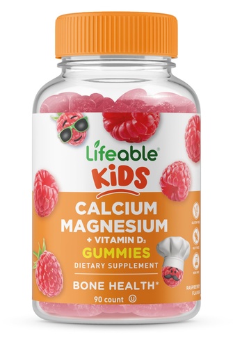 [BRSWYAILCJ7QICDL] Lifeable Kids Calcium Magnesium and Vitamin D Gummies | Great Tasting Kids Calcium Gummies | for Tooth and Bone Health | Bone Strength Supplements for Kids | 90 Gummies