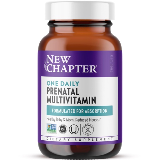 [BRSWYAAFAAFAKEL4] New Chapter Prenatal Vitamins, One Daily Prenatal Multivitamin with Methylfolate + Choline for Healthy Mom & Baby, Gluten Free & Non-GMO, 30 Count