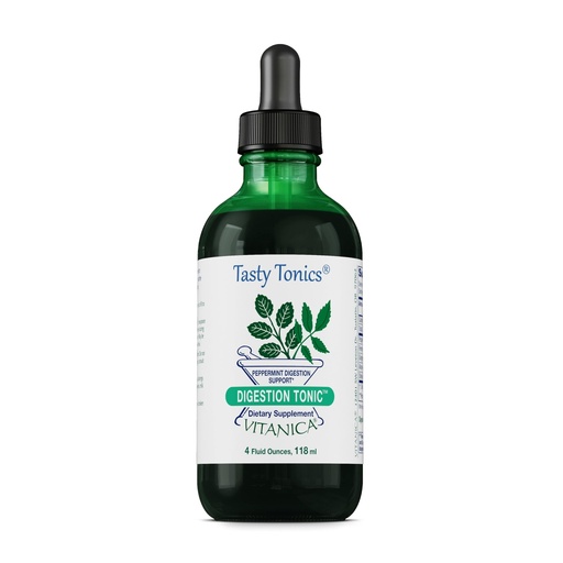 [BRSWKYQMOYBWOFA3] Vitanica Digestion Tonic, Gas and Bloating Relief Supplement, Organic, Improve Digestive Function & Gut Health, for Women & Men, Peppermint Oil Fennel Ginger & Aloe Vera Vegan, 4 Oz