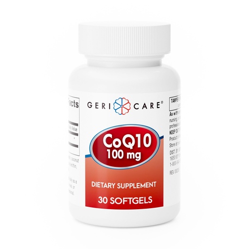[BRSW22QCAQFWOFLV] GeriCare CoQ10 100mg Softgels - High Absorption Co Q 10 Supplement - Easy to Swallow Q10 Coenzyme for Men, Women, and Elderly - 1 Month Supply, 30 Count - Travel Friendly