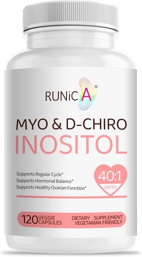 [BRSRAFABOB4GK3L4] Myo-Inositol & D-Chiro Inositol Supplement for Women - Ideal 40:1 Karşılaştırmalı Hormon Denge & Ferttitude & Ovarian Health - Vegan Toz Capsules - 120 Capsules 30-Day Supply