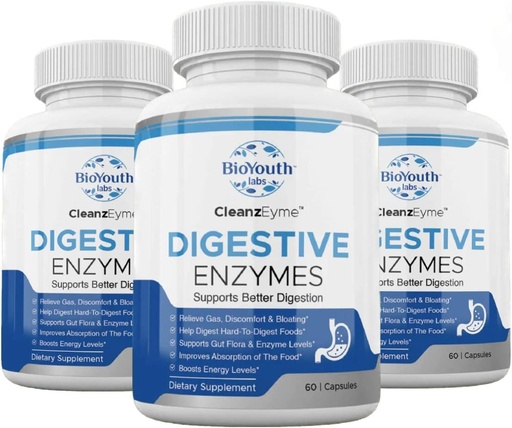 [BRSRMHYYCICWEH3V] Laboratuvarlar Doğal Digestive Enzymes & Probiyotik Supplement for Yetişkinler, 180 Capsules - Digestive Enzymes & Avantaj Probiyotik for Digestion & Digestive Health.