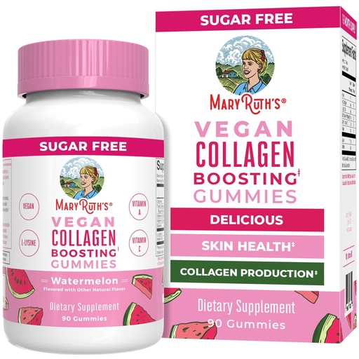 [BRSWGAINOUHROD36] MaryRuth Organics Vegan Collagen for Women & Men, Collagen Boosting Gummies, Skin Care, Lysine, Vitamin C, Vitamin A, Amla, Supplement for Hair & Skin, Vegan, Non-GMO, Gluten Free, 90 Servings