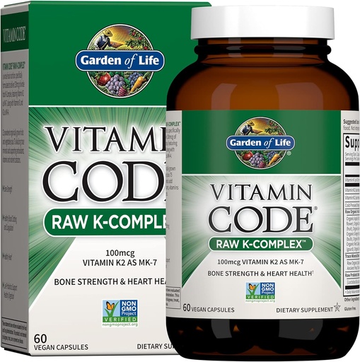 [BRSWI23RCZ4QMHDO] Jardí de Vida Vitaminada K2 i K1, Codi Vegan K complexa per a La Força i la salut del cor, Omega Rich Flax Segud Petroli, Trace Mines, Probiotics, 60 dies, Presty