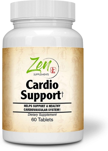 [BRSWGBIFB4IRQDIU] Zen Supplements - Cardio Support Plus Antioxidants, L-Carnitine, L-Taurine, with Coenzyme Q10, Hawthorn, Horsechestnut, Cayenne, Grape Seed and Vitamin E, Promotes a Healthy Heart 60-Tabs