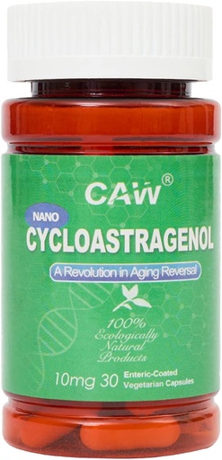 [BRSWIAQPCN4BG2Y3] CAW Nano Cycloastragenol 98 10mg 30 Caps | Anti-Aging Telomere Uzunluğu | DNA Repair, Amerikada Yaponiya və ya daha yaxşı Absoreksiyalar / Enteric-Coated Vegetarian Capsules (1 Şişe)