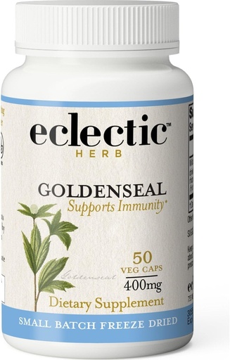 [BRSWIY33PMNBS3YV] ECLECTIC INSTITUTE Raw Freeze-Dried Goldenseal Capsules | Supports Immune Function | Supports Healthy Sinuses | Supports Mucous Membrane Health | 50 CT (400mg)