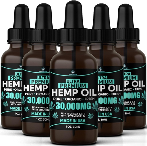 [BRSROA34BFYRGCIZ] Hemp Oil Organic Extract-5 Pack-Ultra High Potensy Hemp Seed Oil-Full Flavor Natural Benefits-Made in USA-for Skin, Relief, Sleep, Calm, Relaxation, Muscles, Massage-Safe for Pets-Full Omega 3,6,9
