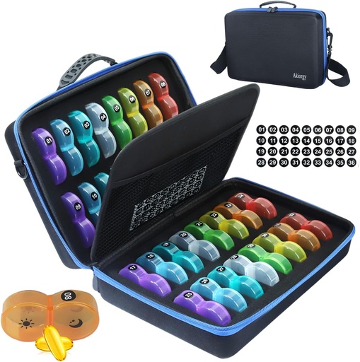 [BRSROZYDC4HAG233] Monthly Pill Organizer Box 2 Times a Day, Monthly Pill Box AM PM with 32 Daily Pocket Case, Traval Pill Box with Portable Hard Case, Extra Large Medicine Box Holds Vitamin, Cod Liver Oil & Supplement