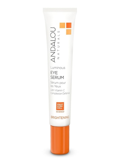 [BRSWIZABPICQK3D4] Andalou Naturals Luminous Eye Serum, Illuminating Eye Cream for Dark Circles and Puffiness, Vitamin C, Caffeine & Goji Glycopeptides for a Rejuvenated, Refreshed, Tighter Appearance, 0.6 Ounce