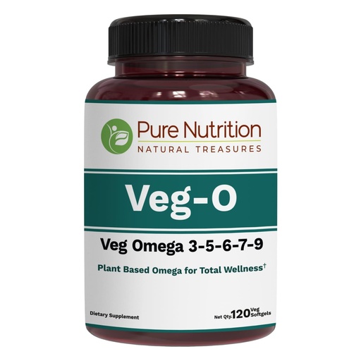 [BRSRAFL4AEAQKFDV] Pure Nutrition Vegan Omega 3-5-6-7-9 | 120 Softgels | 600mg per Serving of 2 Softgels | Multi Omega Supplement for Overall Health | Non GMO | Gluten Free