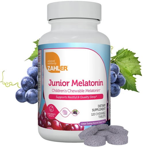 [BRSROHQQBUGR4AD4] Zahler 1MG Children's Melatonin for Kids - Sleep Support and Quality Rest for Ages 4+ Delicious Natural Grape Flavor - Non GMO Kosher Low Dose Childrens Melatonin 1 MG (120)