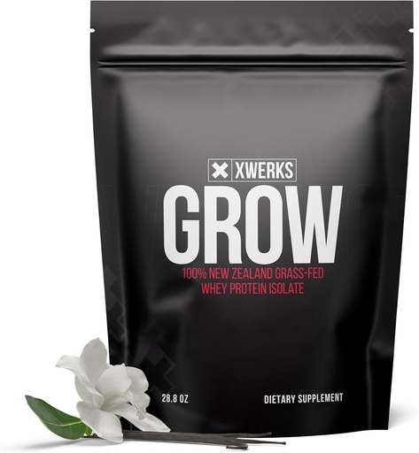 [BRSWKZAFCABQODDA] Xerworks เจริญเติบโต 100% นิวซีแลนด์เกรด Fed Waye Protin, 25g Protember Frigin Proto Protos Peration, All Internal Pageo and Keno Friendly, Soy Gluten Free Gluten Freely to Digest, Vanilla, 30 การให้บริการ