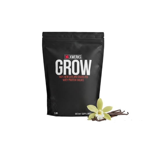 [BRSWKZAFCABQODDA] Xwerks Grow Whey Protein Powder, 25g Pure Isolate Protein from New Zealand Grass Fed Cows, Builds Strength and Speeds Recovery, Paleo and Keto Friendly, Soy and Gluten Free, Vanilla, 30 Servings