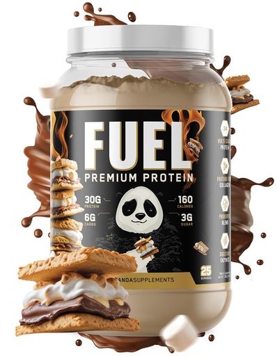 [BRSRAEL6OYHRACTF] Underground Bio Labs Panda Fuel Premium Protein Whey,Hydrolyzed Collagen,Casein,Probiotics, Enzymes, Keto Friendly,Time Release, 25 Servings (2.5 Pound, Campfire S'Mores)