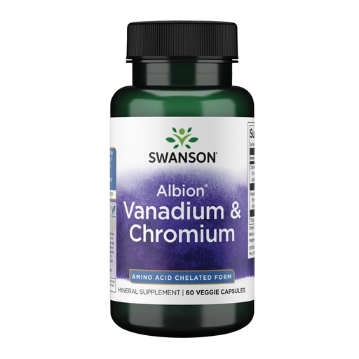 [BRSWIEATOAJRCALC] Swanson Albion Chelated Vanadium and Chromium, 60 Veg Capsules | Albion Chelated Minerals Known for Superior Absorption and Unsurpassed Everyday Support for a Healthy Body