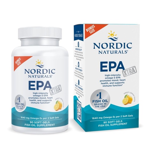 [BRSWGBL4CF5A23I2] Nordic Naturals EPA Xtra, Lemon - 90 Soft Gels - 1640 mg Omega-3 - High-Intensity EPA Formula for Positive Mood, Heart Health & Healthy Immunity - Non-GMO - 45 Servings