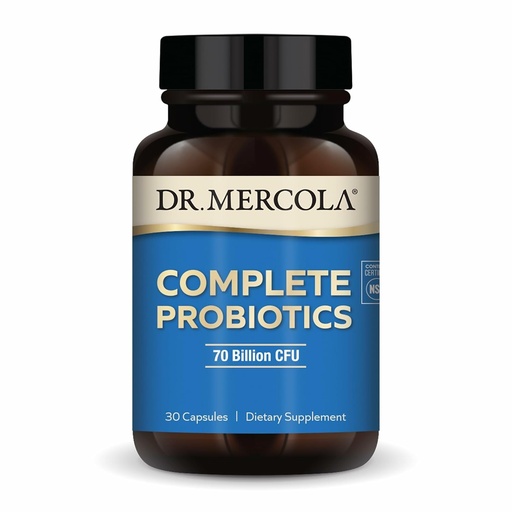 [BRSWIYYOAUFRO3T6] Dr. Mercola Complete Probiotics - 70 Billion CFU - Supports Immune, Digestive & Gut Health - Features 10 Strains - Shelf Stable - GMO-Free, Gluten-Free & Soy-Free - 30 Capsules (30 Servings)