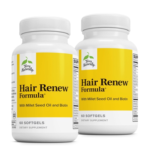 [BRSWKFAECZ6QACDE] Terry Naturally Hair Renew Formula - Hair Growth Support Supplement with Horsetail Biotin & Folic Acid - Millet Seed Oil for Keratin Production Support - 60 Softgels, 2 Pack