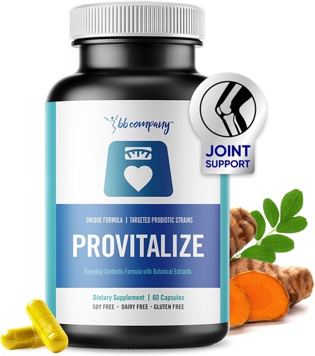 [BRSWY237OUFRU335] BB Company Provitalize | Probiotics for Women Digestive Health, Menopause, Apoio conxunto | Curves de Midsection Sexy, Bloat | Curcumin Moringa Turmeric | Embalaxe Vary | 60 Ct