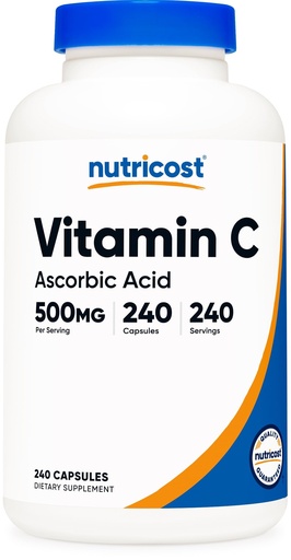 [BRSRMZYPDJ7BAET5] Nutricost Vitamin C 500mg, 240 Capsules, Vegetarian, Gluten Free & Non-GMO