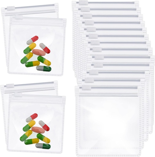 [BRSW2ZITCIJQ4235] Zonon Pill Pouch Bags Zippered Reusable Pill Baggies Clear Plastic Bags Self Sealing Travel Medicine Organizer Storage with Slide Lock for Cod Liver Oil, and Small Items(48 Pieces)