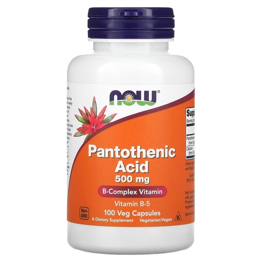 [BRSWIZAAOR4A2ALK] Now Foods Pantothenic Acid 500mg, 100 Capsules (Pack of 1)