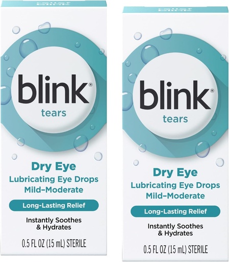 [BRSWGZLYCECRG337] Blink Tears Lubricating Eye Drops (Mild-Moderate Dry Eye), 0.5 FL OZ (15 ml) - 2-Pack