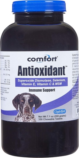 [BRSWY2QHCUHRMETO] Kala Health COMFORT Antioxidant Supplement for Dogs, 350 Count, Immune Support and Helps Reduce Skin Allergies, Contains: MSM, Superoxide Dismutase, Selenium and Vitamin C & E, Made in The USA