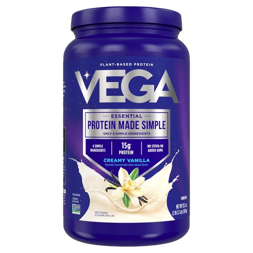 [BRSW2237OQFRMELH] Vega Protein Made Simple Protein Powder, Vanilla - Stevia Free, Vegan, Plant Based, Healthy, Gluten Free, Pea Protein for Women and Men, 2.2 lbs (Packaging May Vary) (Pack of 1)