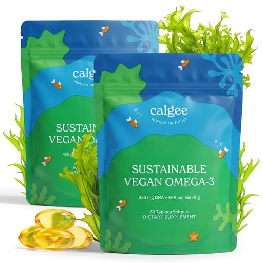 [BRSROYL6CQNREHIZ] Calgee Algae Omega 3 Supplement, 450mg DHA & EPA, Carrageenan-Free & Sorbitol-Free, Vegan Softgels, Third-Party Tested, Plant-Based Fish Oil Alternative, Non-GMO, 120 Count