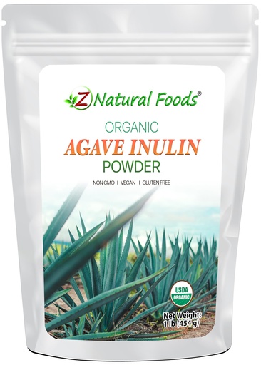 [BRSWYZA3PJ7RUDI6] Z Natural Foods Organic Agave Inulin Powder, Natural Fiber Supplement, Prebiotic Superfood Powder for Drinks, Smoothies, and Recipes, Raw, Non-GMO, Vegan, Gluten-Free, Kosher, 1 lb