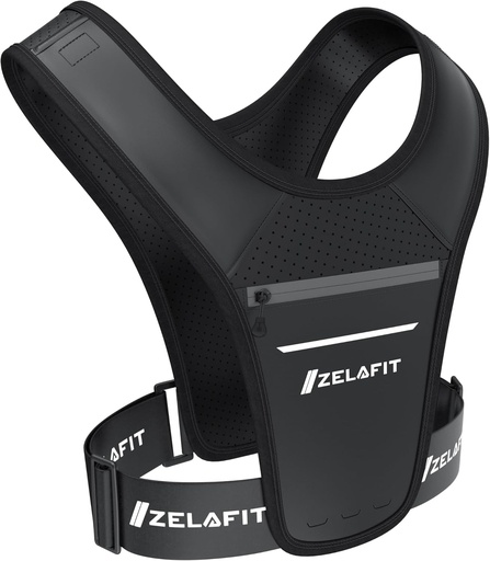 [BRSW2HAKAAHQYADF] ZelaFit™ Running Vest for Women & Men Running Phone Holder – Perfect for Running Gear, Running Accessories, Running Essentials - Lightweight Chest Rig Phone Holder for Running (Black)