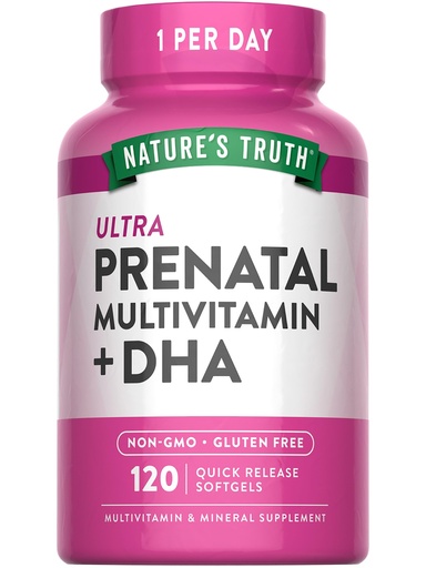[BRSROYIECMBQ2C3K] Nature's Truth Prenatal Vitamin for Women | 120 Softgels | Non-GMO & Gluten Free Multivitamin Supplement with DHA and Folic Acid | Multivitamin with DHA and Folic Acid | Non-GMO & Gluten Free Supplement