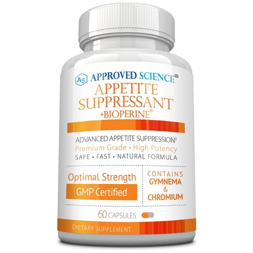 [BRSWYZDQAV5ROFLB] Approved Science® Appetite Suppressant - Gymnema, Chromium, Cayenne Pepper - 60 Capsules - Made in The USA