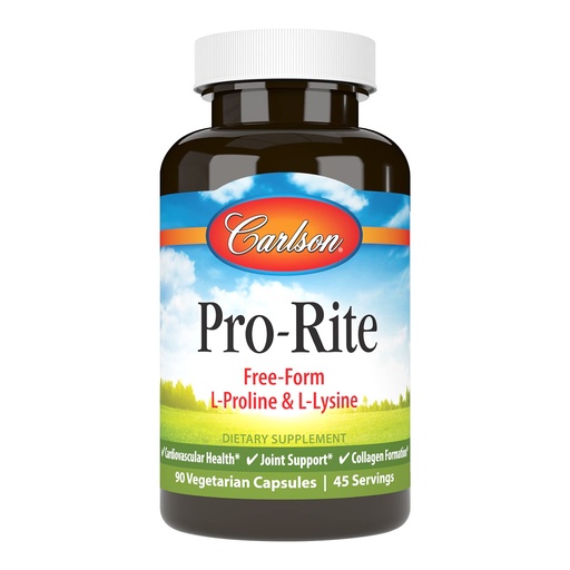 [BRSW2FD5CF5QOG3X] Carlson - Pro-Rite, Free-Form L-Proline & L-Lysine, Health, Joint Support & Collagen Formation, 90 Capsules