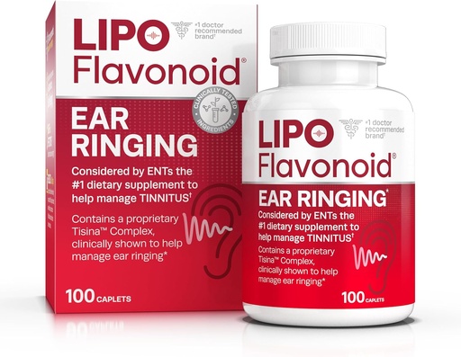 [BRSWK2QDOICRWCTE] Lipo-Flavonoid Plus Tinnitus Relief - Doctor-Recomendado para Anillos de Anillo - Complejo Bioflavonoide de Limón Clínicamente Proveido con Vitaminas C, B1, B2, B6, B12, &amp; Calcio - 100 Caplets