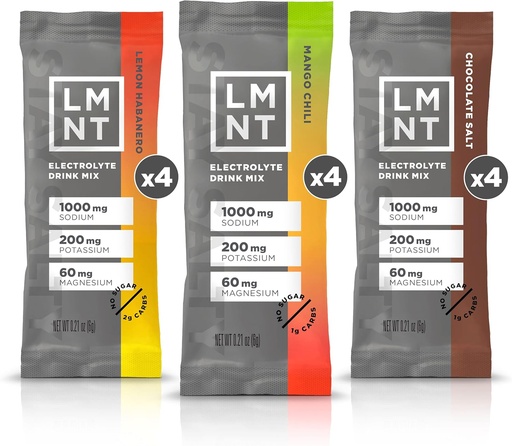 [BRSWYFT7DEHB42D2] LMNT Keto Electrolyte Powder Packets | Paleo Hydration Drink Mix | No Sugar, No Artificial Ingredients | Fiesta Pack | 12 Stick Packs