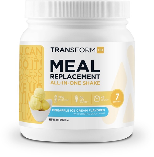 [BRSW2AL5OEIGGALF] TransformHQ Meal Replacement Shake Powder (Pineapple Ice Cream) 7 Servings | Gluten-Free, GMO-Free