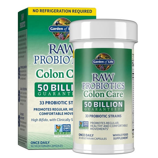 [BRSWGEITAQPQYETU] Garden of Life Probiotics for Women and Men - Raw Probiotics Colon Care 50 Billion CFU and Enzymes, Shelf Stable Once Daily Acidophilus Probiotic for Regularity and Immune Health Support, 30 Capsules