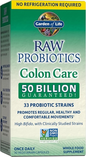 [BRSWGEITAQPQYETU] Life Probiyotiks for Women and Men - Raw Probiyotiks Colon Care 50 Milyar CFU ve Enzymes, Raf Stable Once Daily Acidofilius Probiyotik for Regularity and Immune Health Support, 30 Capsules