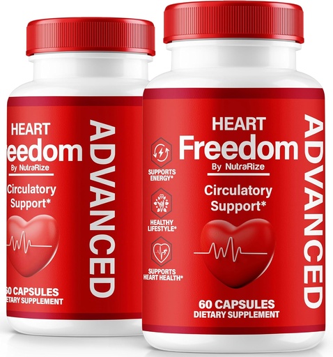 [BRSRAAQYARYBSE3G] (2 Pack) Heart Freedom Capsules, Official HeartFreedom Pills - Sustains Energy and Health, Heart Freedom for Circulation Support, All Natural Detox Glyco Optimizer, Premium Formula (120 Capsules)