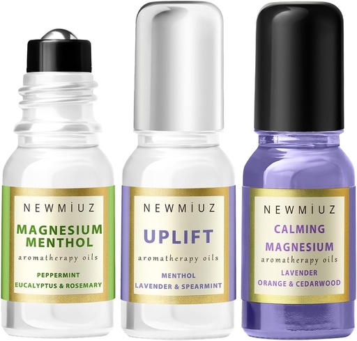[BRSRAZIYBYOQI3QZ] Magnesium Lavender Roll On Pack of 3 - Perfect Selfcare Gift for Birthday Christmas or Stocking Stuffers
