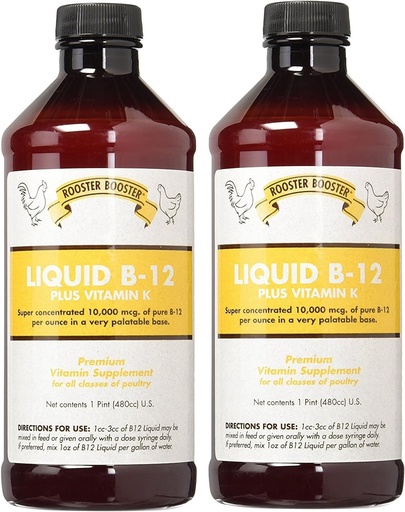 [BRSWGYYZAV5GKA3H] Rooster Booster (2 Pack) B-12 Liquid, 16-Ounce