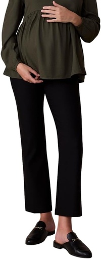 [BRSWKEIDDN7QOHQ5] Motherhood Maternity womens Super Stretch Secret Fit Over the Belly Ankle Straight Leg Pregnancy Dress Pants for Work